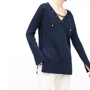 Zara chunky knit lace up sweater